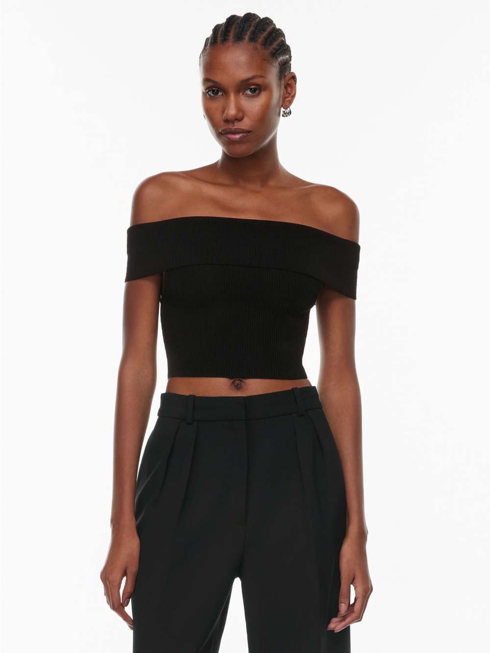 Aritzia Babaton Sculpt Knit Off-Shoulder Top